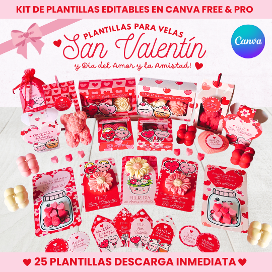Plantillas para Velas San Valentin